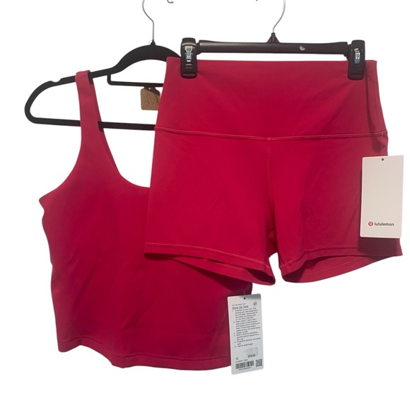 68. NWT SET Lululemon align HR shorts & Glow up tank set Size: 12